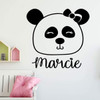 Personalized Panda Decor Vinyl Wall Decal for Girl Bedroom