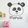 Personalized Panda Decor Vinyl Wall Decal for Girl Bedroom