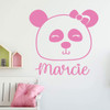 Personalized Panda Decor Vinyl Wall Decal for Girl Bedroom