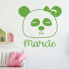 Personalized Panda Decor Vinyl Wall Decal for Girl Bedroom