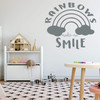 Rainbow Wall Decor | Rainbows Make Me Smile Vinyl Quote | Design for Classroom, Bedroom, Living Room, Preschool | Sticker for Laptop or Water Bottle | Black, White, Many Other Colors