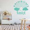 Rainbow Wall Decor | Rainbows Make Me Smile Vinyl Quote | Design for Classroom, Bedroom, Living Room, Preschool | Sticker for Laptop or Water Bottle | Black, White, Many Other Colors