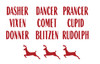 Santa's Reindeer Names Christmas Ornament Decals
