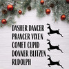 Santa's Reindeer Names Christmas Ornament Decals