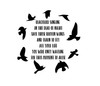 Vinyl Wall Decal Inspirational Song Lyrics Quote with Black Birds Silhouette from The Beatles