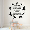Vinyl Wall Decal Inspirational Song Lyrics Quote with Black Birds Silhouette from The Beatles