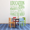 Vinyl Wall Decal Quote Education is Powerful