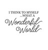 Vinyl Wall Decal Song Lyrics Quote What a Wonderful World from Louis Armstrong
