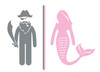 Wall Decor - Pirate And Mermaid Decal for Bathroom, Bedroom, Playroom