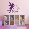 Cute Room Wall Decor - Fairy with Pixie Dust and Personalized Name Vinyl Decal Sticker for Girls or Boys Bedroom, Playroom or Nursery - Custom Sizes and Colors Match The Theme of Any Living Space