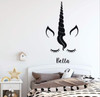 Cute Room Wall Decor - Unicorn Face with Personalized Name for Home in Girls or Boys Bedroom, Playroom or Nursery - Custom Sizes and Colors Match The Theme of Any Living Space