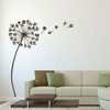 Dandelion Wall Decal With Seeds Flower Design - Vinyl Sticker for Home Decor, Living Room, Dining Room, Playroom or Bedroom Decoration