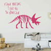 Dinosaur Vinyl Wall Decal - RAWR Means I love You - Triceratops Decor for Boys Room or Playroom Decoration