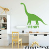 Dinosaur Wall Decals - Brontosaurus Decor - Personalized Dino Wall Art - Vinyl Wall Decals For Children's Room, Playroom, Preschool, Classroom Decoration