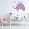 Elephant Wall Decal - Hello Darling - Vinyl Sticker Decoration for Children's Bedroom, Playroom or Nursery Decor