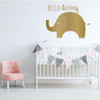 Elephant Wall Decal - Hello Darling - Vinyl Sticker Decoration for Children's Bedroom, Playroom or Nursery Decor