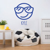 Emoji Wall Decal - Cool Guy - Personalized Vinyl Decorations for Boys or Girl's Bedroom, Playroom Decor