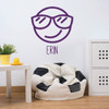 Emoji Wall Decal - Cool Guy - Personalized Vinyl Decorations for Boys or Girl's Bedroom, Playroom Decor