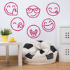 Emoji Wall Decals - Multiple Vinyl Decorations for Boys or Girl's Bedroom, Playroom or Nursery Decor