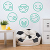Emoji Wall Decals - Multiple Vinyl Decorations for Boys or Girl's Bedroom, Playroom or Nursery Decor