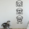 Emoticon Wall Decal - Hear See Speak Monkey - Vinyl Art Decorations for Children, Boys or Girl's Bedroom, Playroom or Nursery Decor