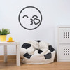 Emoticon Wall Decal - Kiss Heart - Personalized Vinyl Decorations for Boys or Girl's Bedroom, Playroom or Study Area Decor