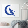 Fairy Moon Wall Decal - Vinyl Decoration for Nursery, Girls bedroom, Teen or Tween Room Decor