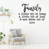Family Saying Wall Decor - A Little Bit Of Crazy - Vinyl Art Lettering Decals for Living Room, Kitchen, Bedroom or Office