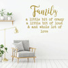 Family Saying Wall Decor - A Little Bit Of Crazy - Vinyl Art Lettering Decals for Living Room, Kitchen, Bedroom or Office