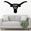 Family Wall Decal - Roam Free With Long Horn Silhouette - Vinyl Art for Living Room, Bedroom or Home Decor