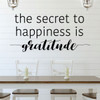 Family Wall Decal - The Secret To Happiness Is Gratitude - Vinyl Art for Living Room, Bedroom or Home Decor