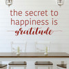 Family Wall Decal - The Secret To Happiness Is Gratitude - Vinyl Art for Living Room, Bedroom or Home Decor