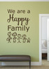 Family Wall Decals - We Are a Happy Family - Song Lyric Wall Art, Family Home Decor for Playroom, Nursery, Children's Bedroom
