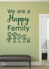 Family Wall Decals - We Are a Happy Family - Song Lyric Wall Art, Family Home Decor for Playroom, Nursery, Children's Bedroom