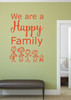 Family Wall Decals - We Are a Happy Family - Song Lyric Wall Art, Family Home Decor for Playroom, Nursery, Children's Bedroom