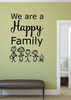 Family Wall Decals - We Are a Happy Family - Song Lyric Wall Art, Family Home Decor for Playroom, Nursery, Children's Bedroom
