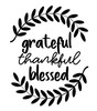 Farmhouse Wall Decor - Home Wall Decal - Grateful Thankful Blessed - Perfect for any Kitchen, Family Room, Office or Dining Room -Vinyl Decoration For Living Room, Home Decor Or Family Room- Removable Stickers - Custom Sizes and Colors Fit Any