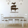 Farmhouse Wall Decor ' 'FARMHOUSE' Vinyl Lettering and Rooster, Pig and Cow Silhouette - Kitchen, Dining Room, Living Room, Bedroom Decoration