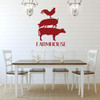 Farmhouse Wall Decor ' 'FARMHOUSE' Vinyl Lettering and Rooster, Pig and Cow Silhouette - Kitchen, Dining Room, Living Room, Bedroom Decoration