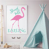Flamingo Wall Decal For Girls Bedroom, Playroom Or Nursery - Stand Tall Darling -Ocean-Themed Vinyl Decor