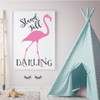 Flamingo Wall Decal For Girls Bedroom, Playroom Or Nursery - Stand Tall Darling -Ocean-Themed Vinyl Decor