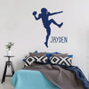 Football Player Wall Decal - Vinyl Art Sticker for Girl's Bedroom Decor, Playroom or Game Room Decoration