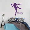 Football Player Wall Decal - Vinyl Art Sticker for Girl's Bedroom Decor, Playroom or Game Room Decoration