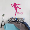 Football Player Wall Decal - Vinyl Art Sticker for Girl's Bedroom Decor, Playroom or Game Room Decoration