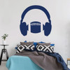 Football Wall Decal - Headphones - Vinyl Art Sticker for Boy's Bedroom Decor, Playroom or Game Room Decoration