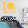 Football Wall Decal - I Heart Helmet - Vinyl Sticker for Boy's Bedroom Decor, Playroom or Game Room Decoration