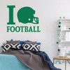 Football Wall Decal - I Heart Helmet - Vinyl Sticker for Boy's Bedroom Decor, Playroom or Game Room Decoration