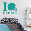 Football Wall Decal - I Heart Helmet - Vinyl Sticker for Boy's Bedroom Decor, Playroom or Game Room Decoration