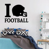Football Wall Decal - I Heart Helmet - Vinyl Sticker for Boy's Bedroom Decor, Playroom or Game Room Decoration