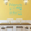 Friends Wall Decal - Are Like Stars - Motivational Quote for Home Decor, Living Room or Kitchen Decoration